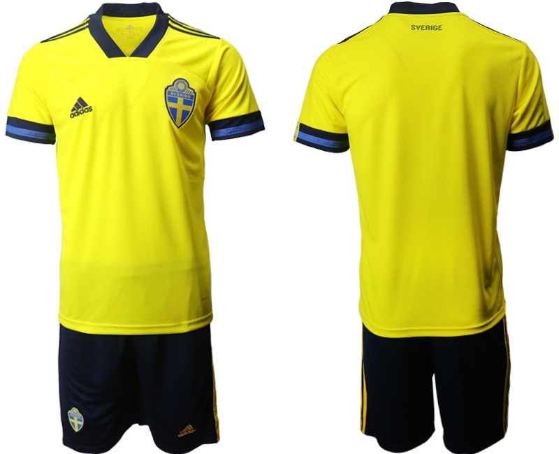 Men 2021 European Cup Sweden home yellow Soccer Jersey->sweden jersey->Soccer Country Jersey
